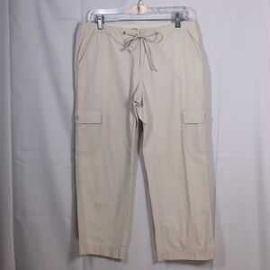 Old Navy Cargo‎ Pants 6 Beige Womens Drawstring Straight Leg Utility